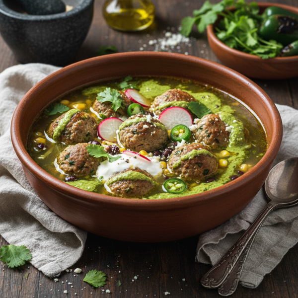 Cilantro Pesto Albondigas Soup recipe