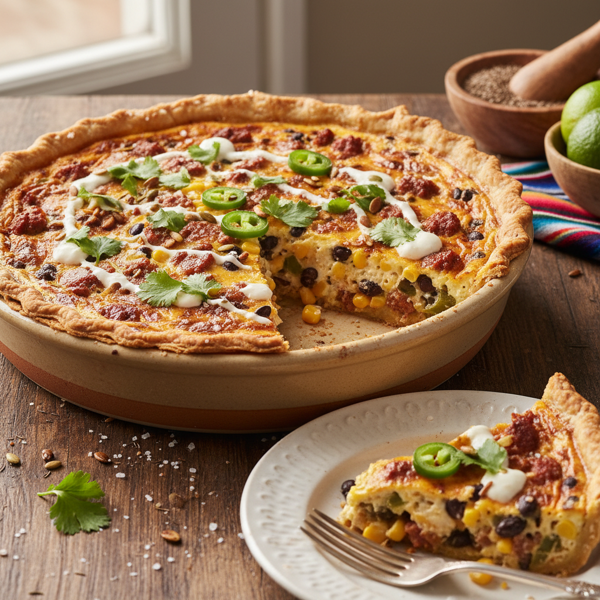 Cilantro and Sausage Mexican Quiche recipe