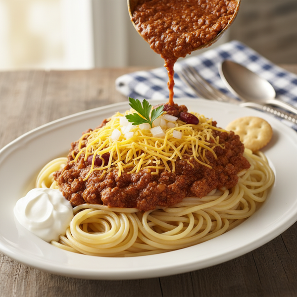 Cincinnati-Style Chili Spaghetti recipe