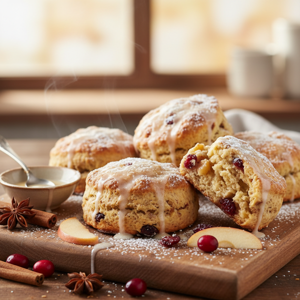 Cinnamon-Apple Cranberry Delight Scones recipe