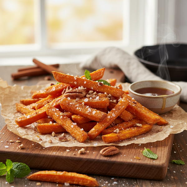 Cinnamon-Maple Sweet Potato Fries recipe