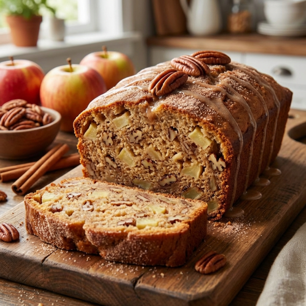 Cinnamon-Spiced Applesauce Pecan Bread recipe