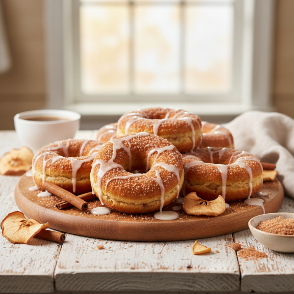 Cinnamon-Spiced Baked Apple Donuts recipe