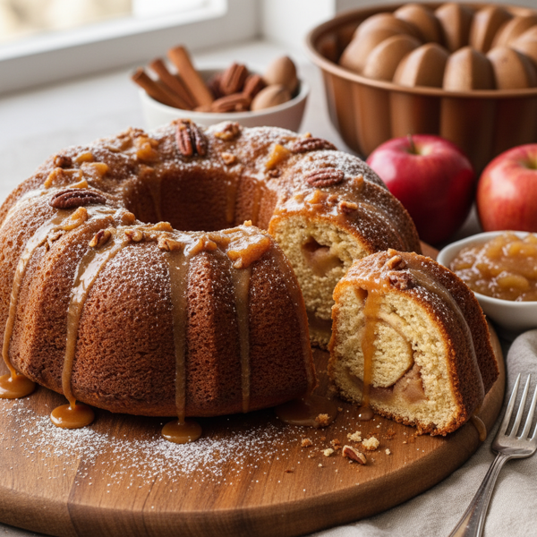 Cinnamon-Spiced Chunky Applesauce Cake recipe