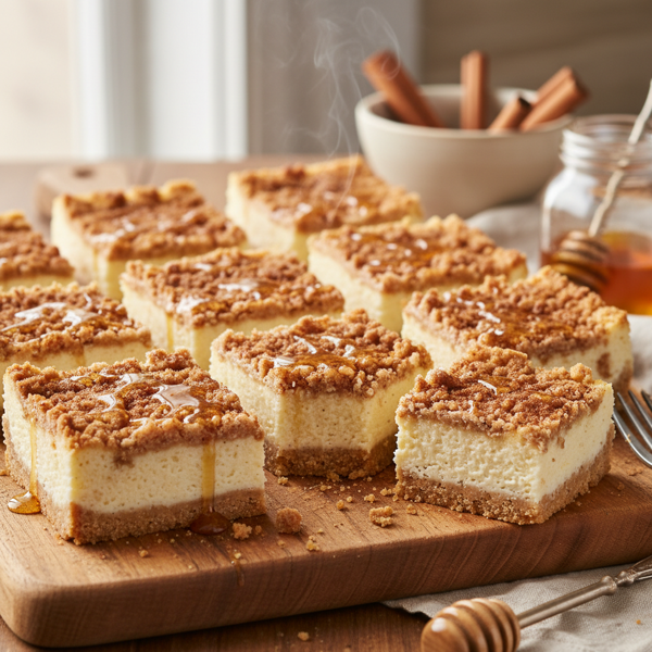 Cinnamon-Spiced Honey Cheesecake Bars recipe