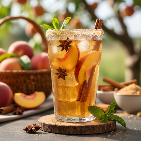Cinnamon-Spiced Peach Iced Tea recipe