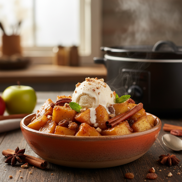 Cinnamon-Spiced Slow Cooker Apples Delight recipe
