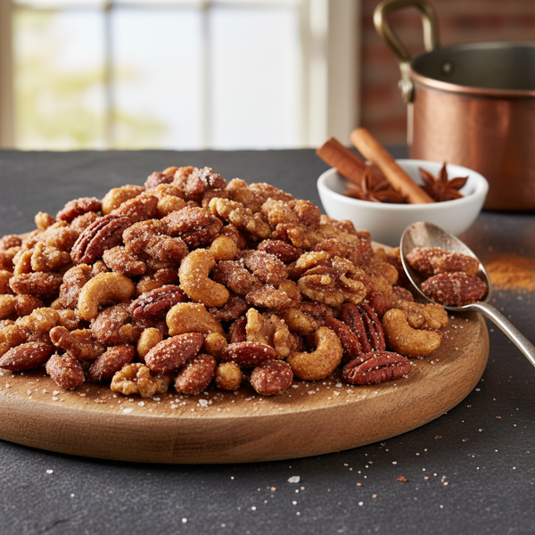 Cinnamon-Spiced Sugared Nut Medley recipe