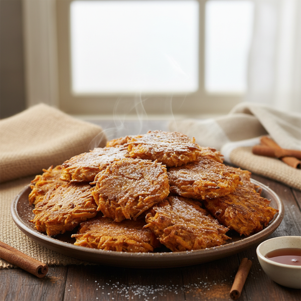 Cinnamon-Spiced Sweet Potato Fritters recipe