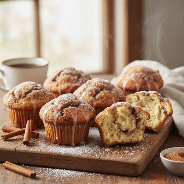 Cinnamon-Swirled Doughnut Muffins recipe