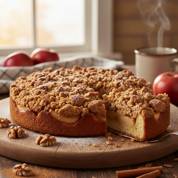 Cinnamon-Walnut Dutch Apple Crumb Cake recipe