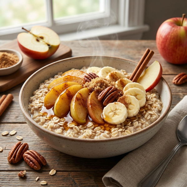 Cinnamon Apple-Banana Oatmeal Delight recipe