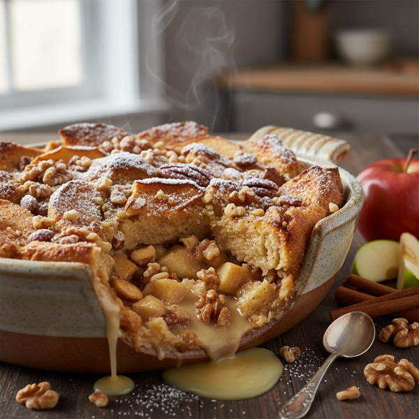 Cinnamon Apple Nut Bread Pudding Delight recipe