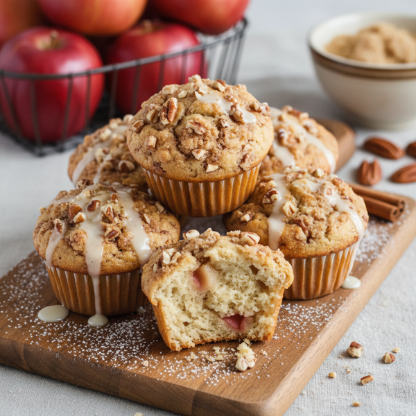 Cinnamon Apple Pecan Muffins recipe