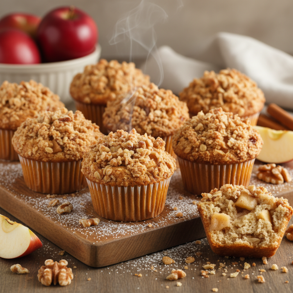 Cinnamon Apple Walnut Crumble Muffins recipe