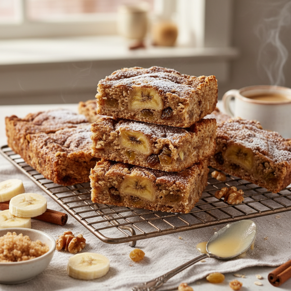 Cinnamon Banana Oatmeal Bars recipe