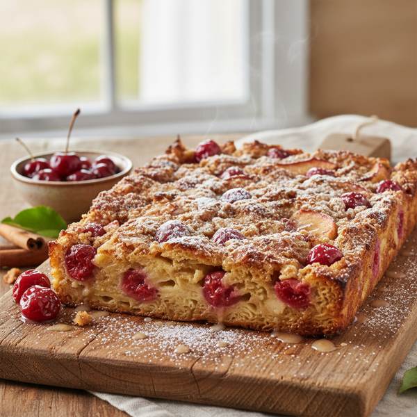 Cinnamon Cherry Apple Matzoh Kugel Delight recipe