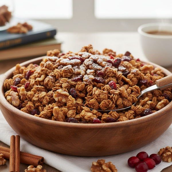 Cinnamon Cranberry Walnut Granola Delight recipe