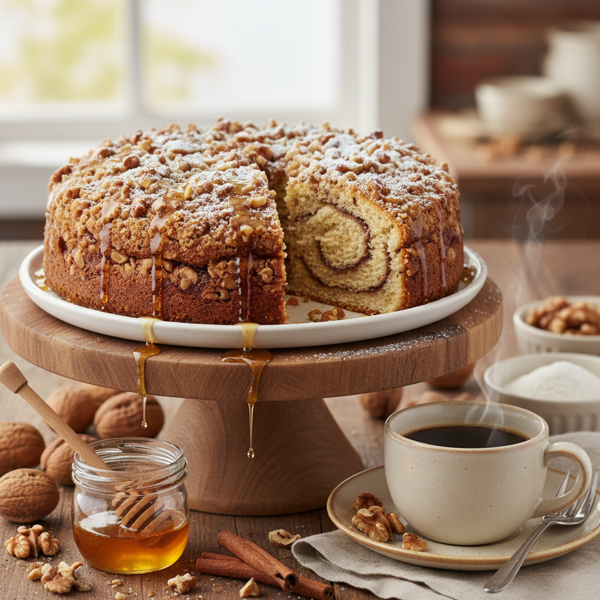 Cinnamon Honey Walnut Coffee Cake Delight recipe