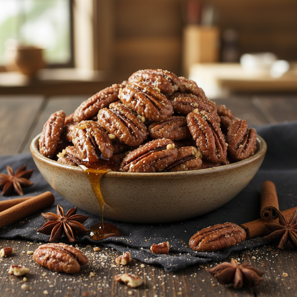 Cinnamon Maple Glazed Pecans recipe
