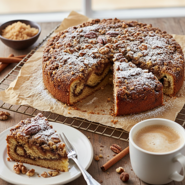Cinnamon Nut Swirl Coffee Cake recipe