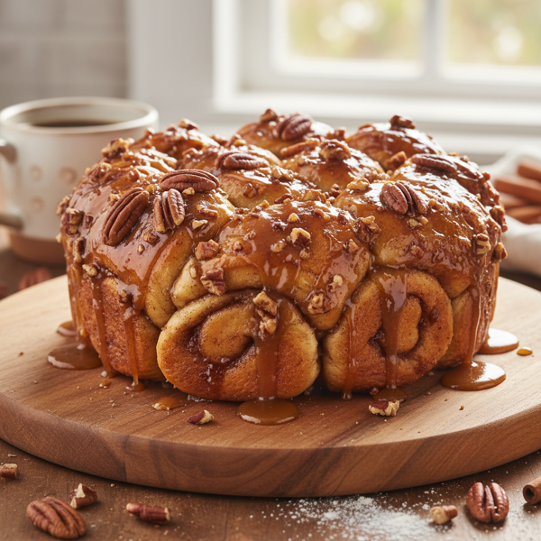 Cinnamon Pecan Sticky Bun Monkey Bread recipe