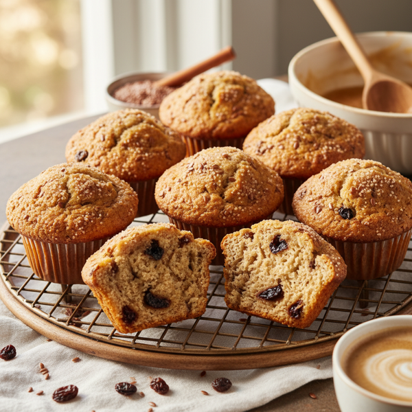 Cinnamon Raisin Flaxseed Muffins recipe