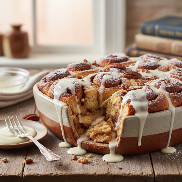 Cinnamon Roll Bread Pudding Delight recipe