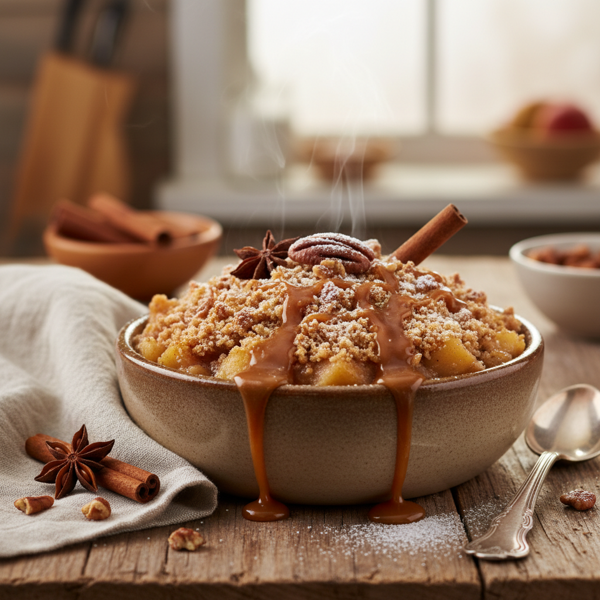 Cinnamon Streusel Baked Applesauce recipe