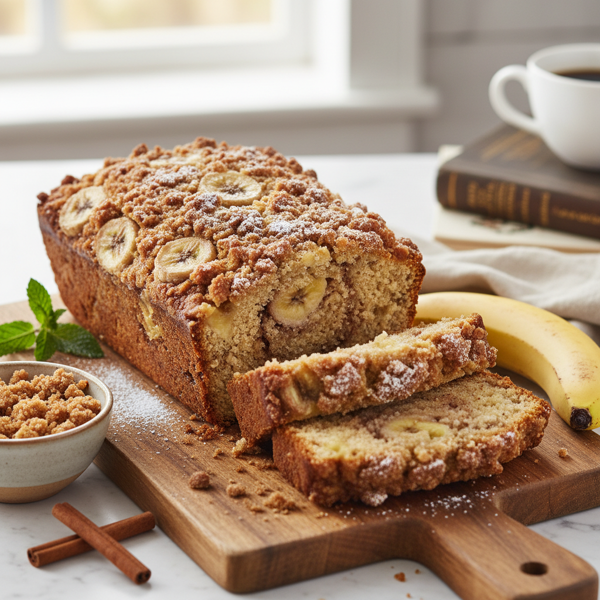 Cinnamon Streusel Banana Bread Delight recipe