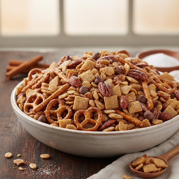 Cinnamon Sugar Crunchy Snack Mix recipe