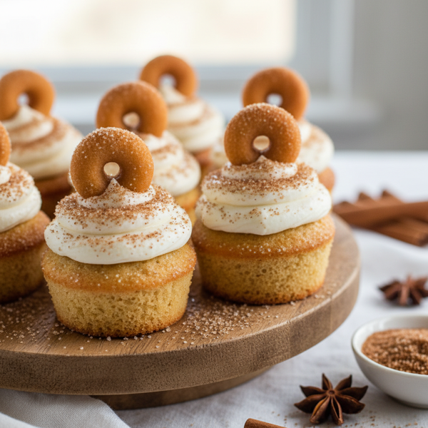 Cinnamon Sugar Mini Doughnut Cupcakes recipe