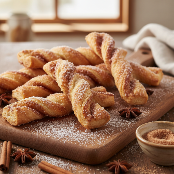 Cinnamon Sugar Puff Pastry Twists recipe