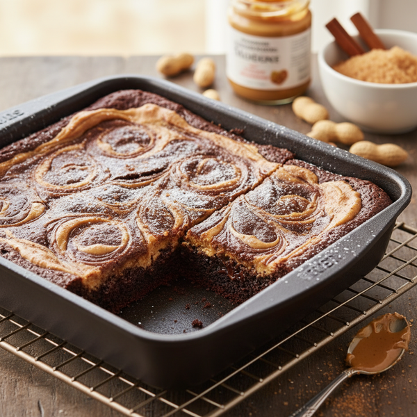 Cinnamon Swirl Peanut Butter Brownies recipe