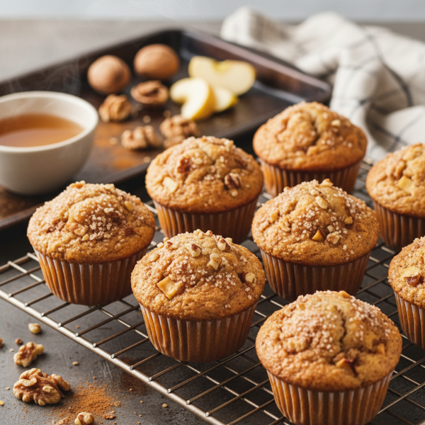 Cinnamon Walnut Apple Muffins recipe