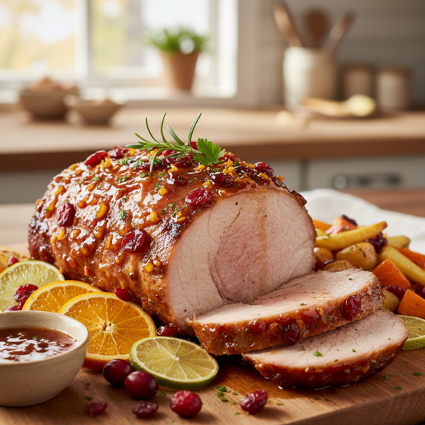 Citrus-Cranberry Glazed Pork Loin recipe