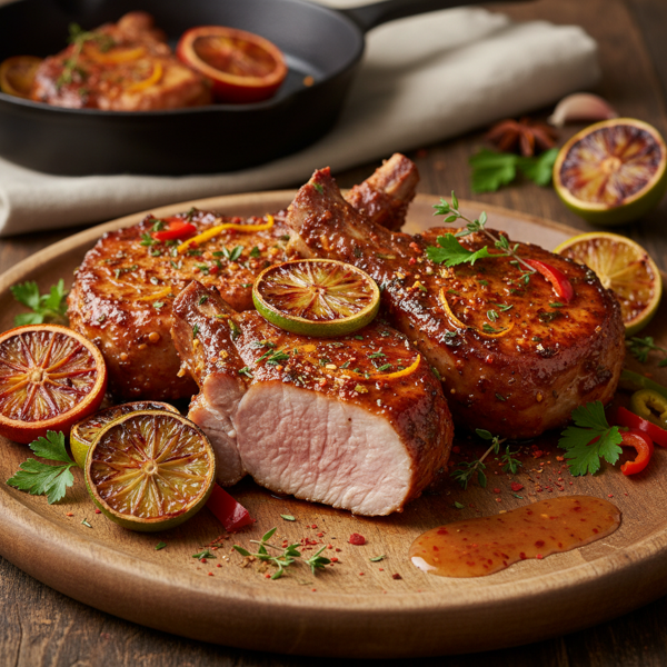 Citrus-Creole Infused Pork Chops recipe