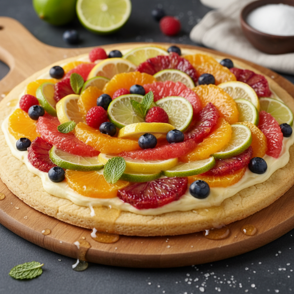 Citrus-Glazed Fruit Tart Pizza recipe