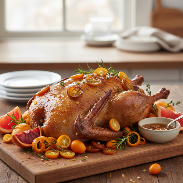Citrus-Glazed Roasted Duck with Kumquat Medley recipe