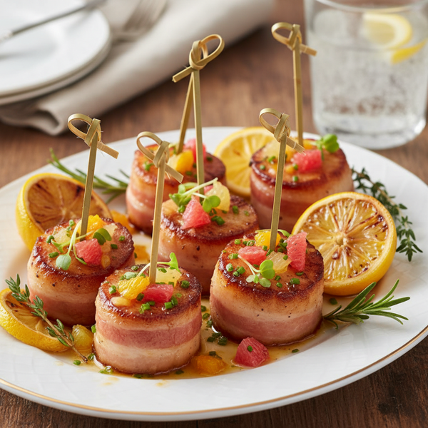 Citrus-Infused Bacon-Wrapped Scallops recipe
