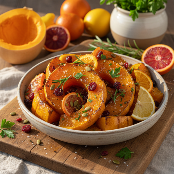 Citrus-Infused Baked Butternut Squash recipe