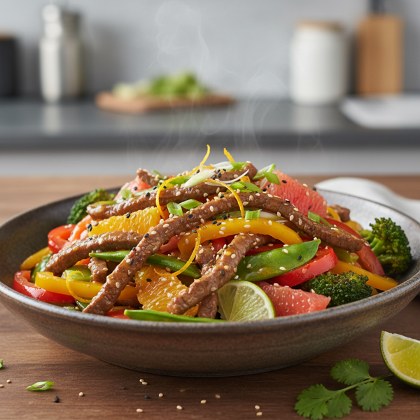 Citrus-Infused Beef Stir Fry recipe