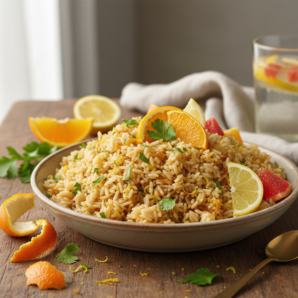 Citrus-Infused Brown Rice Pilaf recipe