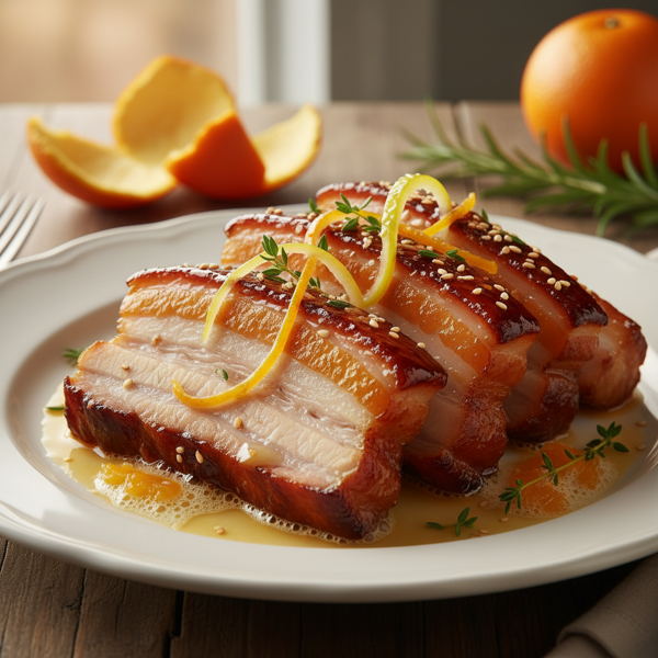 Citrus-Infused Caramelized Pork Belly recipe