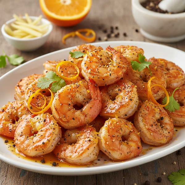 Citrus-Infused Ginger Black Pepper Shrimp recipe