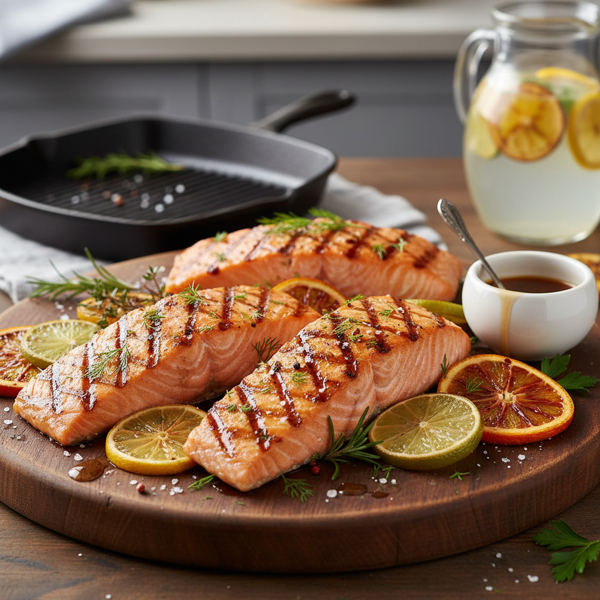 Citrus-Infused Grilled Salmon Steaks recipe
