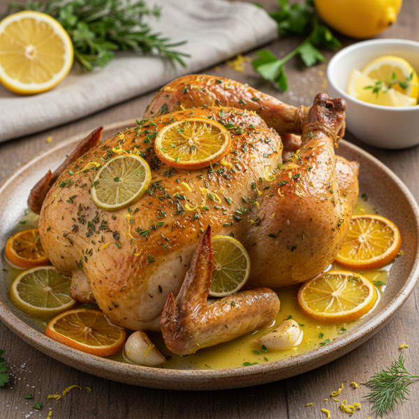 Citrus-Infused Herb-Loaded Broiled Chicken with Zesty Lemon Butter recipe