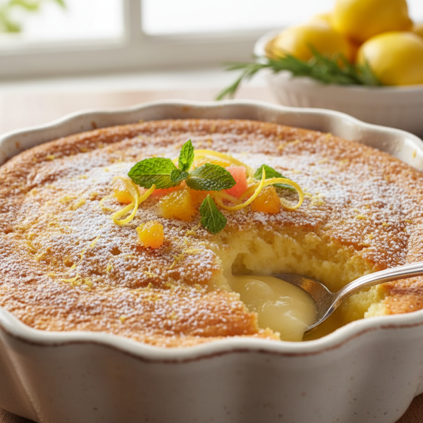 Citrus-Infused Lemon Pudding Cake recipe