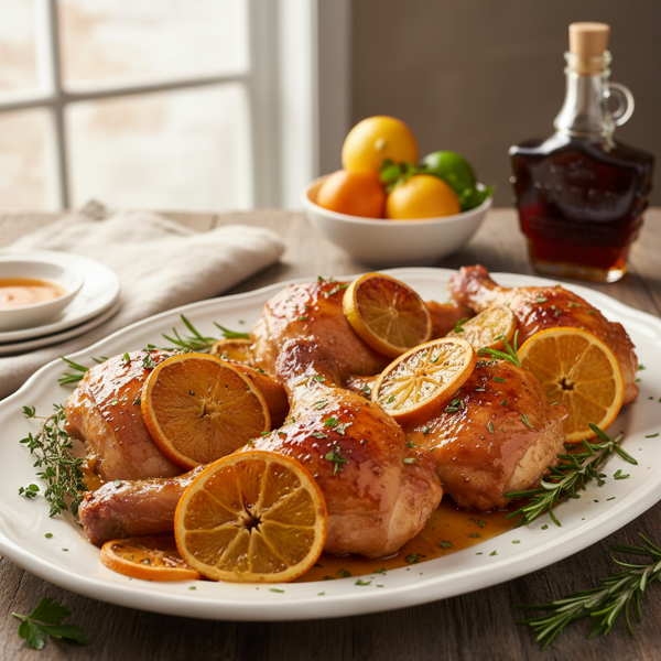 Citrus-Infused Maple Chicken Quarters recipe