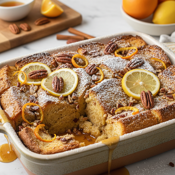 Citrus-Infused Pecan French Toast Bake recipe